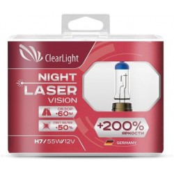 Автомобильная лампа Clearlight H4 12V-60/55W Night Laser Vision +200% Light 2 шт