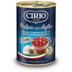 Томаты Cirio очищенные резаные в томатном соку с чесноком, ж/б 400 г