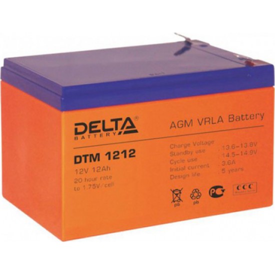 Батарея Delta DTM 1212, 12V 12Ah (Battary replacement APC rbc4, rbc6 151мм/98мм/101мм)