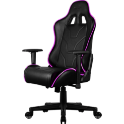Кресло для геймера Aerocool AC220 RGB-B , черное, с перфорацией, с RGB подсветкой, до 150 кг, размер, см (ШхГхВ) : 66х63х125/133.