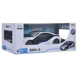 Радиоуправляемая машинка Rastar 1:14 BMW I8, световые эффекты 49600 (черно-серебряный)