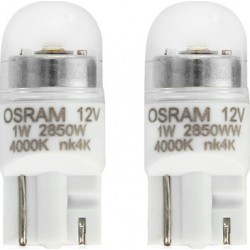 Автомобильная лампа W5W 1W LED 4000K теплый белый 2 шт. OSRAM