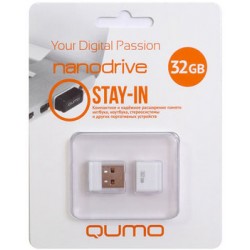 USB Flash накопитель 32GB Qumo Nano (QM32GUD-NANO-W) USB 2.0 белый