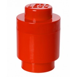 Пластиковый контейнер LEGO для хранения, круглый, красный