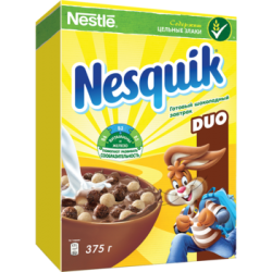 Готовый завтрак Nestle Nesquik duo с белым и темным шоколадом 375 гр