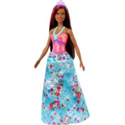 Кукла Mattel Barbie Принцесса GJK12/GJK15 брюнетка, кораловый топ