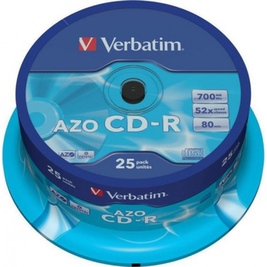 Оптический диск CDR диск Verbatim DL 700Mb 52x CakeBox 25шт. (43352)