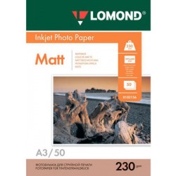 Фотобумага Lomond A3, 230гр, 50л Односторонняя матовая (0102156)
