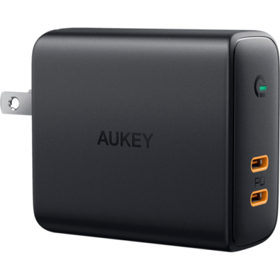 Сетевое зарядное устройство Aukey Dual-Port Wall Charger PA-D2 36W 2xUSB-C, черное