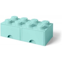 Пластиковый кубик LEGO для хранения 8, бирюза