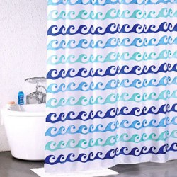 Штора для ванной комнаты Milardo Blue Curls 910P180M11