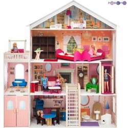 Большой дом для Барби Paremo 'Мечта' (28 предметов мебели, лифт, лестница, гараж, балкон, качели) PD316-02