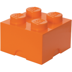 Пластиковый кубик LEGO для хранения 4, оранжевый