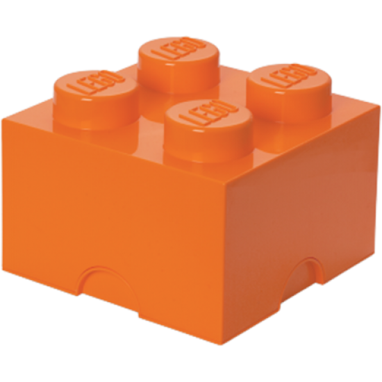 Пластиковый кубик LEGO для хранения 4, оранжевый