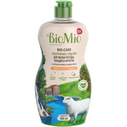 Гель для мытья овощей, фруктов и посуды BioMio (концентрат) Bio-Care с эфирным маслом мандарина, 450мл
