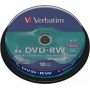Оптический диск DVD-RW 4.7Gb Verbatim 4x 10 шт Cake Box (43552)