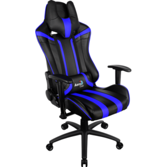 Кресло для геймера Aerocool AC120 AIR-BB , черно-синее, с перфорацией, до 150 кг, размер, см (ШхГхВ) : 70х55х124/132.