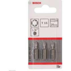 Набор бит Torx 3 предмета Bosch EX, T15, 25мм 2607001607