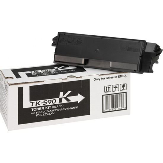 Картридж Kyocera TK-590K Black для FS-C2026MFP/C2126mfp/C2526MFP/C2626MFP/C5250DN (7000стр)