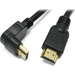 Кабель HDMI-HDMI v1.4 1.8м черный, зол.конт, экран углов. разъем