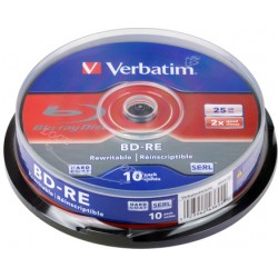 Оптический диск BD-RE диск Verbatim 25Gb 2x CakeBox (10шт) (43694)