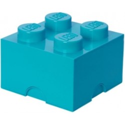 Пластиковый кубик LEGO для хранения 4, ярко-бирюзовый