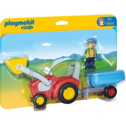 Playmobil 1.2.3.: Трактор с прицепом 6964