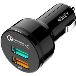 Автомобильное зарядное устройство Aukey CC-T7 24W 1xUSB(USB + QC 3.0), кабель micro USB черное