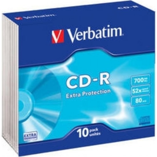 Оптический диск CDR диск Verbatim DL 700Mb 52x 10шт (slim box) (43415)