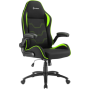 Кресло для геймера Sharkoon Elbrus 1 чёрно-зелёное (ткань, регулируемый угол наклона, механизм качания)