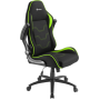 Кресло для геймера Sharkoon Elbrus 1 чёрно-зелёное (ткань, регулируемый угол наклона, механизм качания)