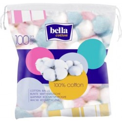 Ватные шарики Bella Cotton косметические разноцветные, 100 шт/уп.