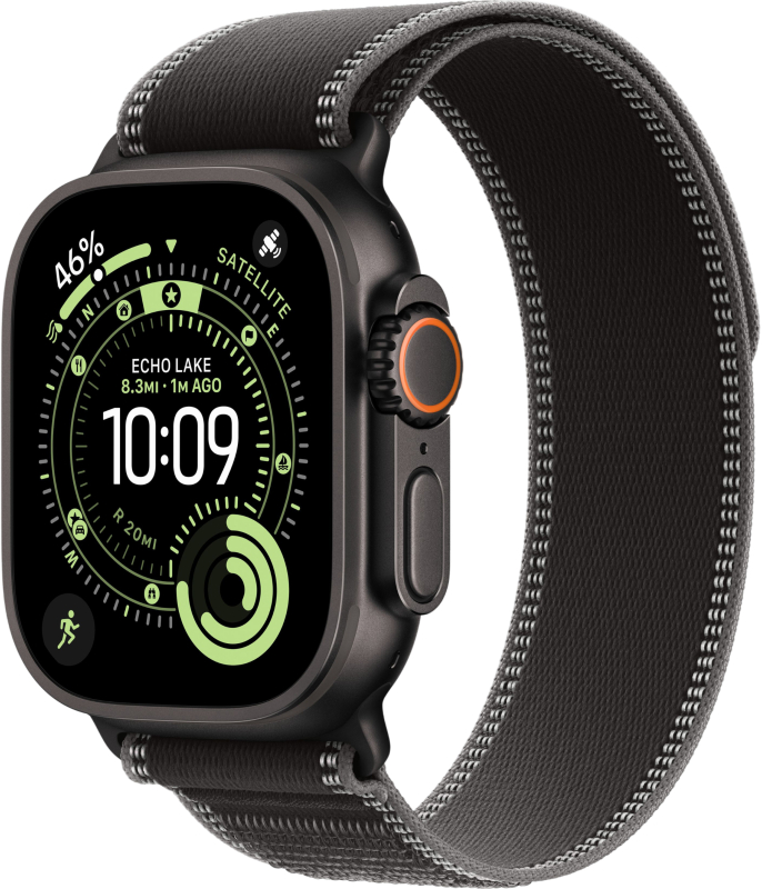 Умные часы Apple Watch Ultra 3, 49 мм, Black Titanium Bl/Charcoal Trail Loop M/L