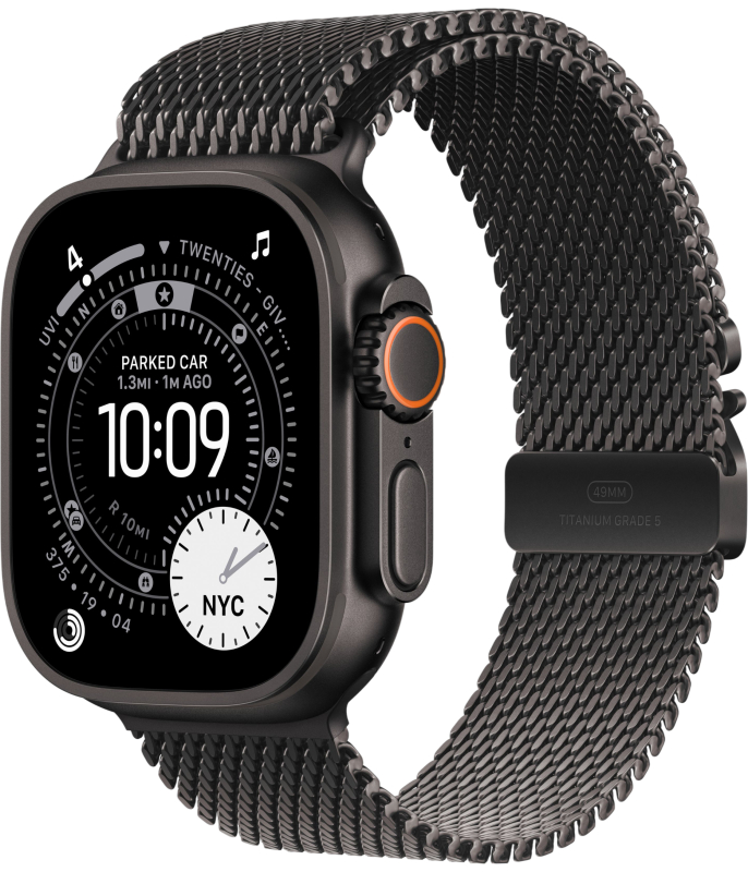 Умные часы Apple Watch Ultra 3, 49 мм, Black Titanium Milanese Loop Black M