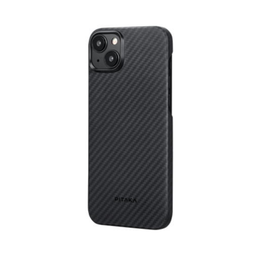 Ультра тонкий чехол Pitaka MagEZ 4 для iPhone 15 Plus (6.7"), черно-серый, кевлар (арамид)