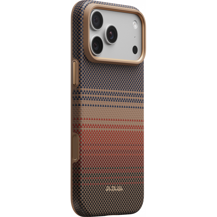 Премиум противоударный чехол PITAKA для iPhone 18 Pro, (Sunset) Коричневый