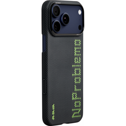 Ультра тонкий чехол Pitaka (Lumintex™ Edition) (PitaTap™) для iPhone 17 Pro Max, (NoProblemo) Черно-зеленый