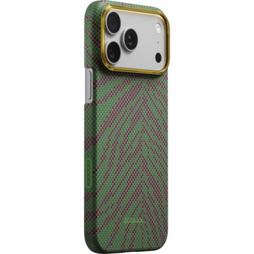 Ультра тонкий чехол PITAKA (Breath of Veins) для iPhone 17 Pro Max, (Sprout Surge) Зелёно-коричневый