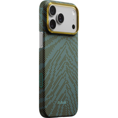 Ультра тонкий чехол PITAKA (Breath of Veins) для iPhone 17 Pro Max, (Dive Green) Зелёно-синий