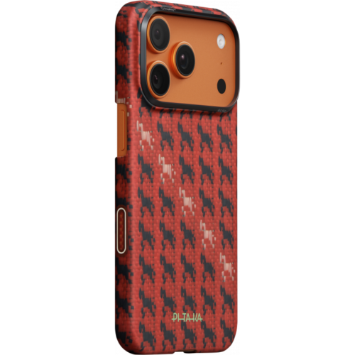 Ультра тонкий чехол PITAKA (PitaTap™) (Happiness Rides) для iPhone 17 Pro Max, (Maroon) Красный