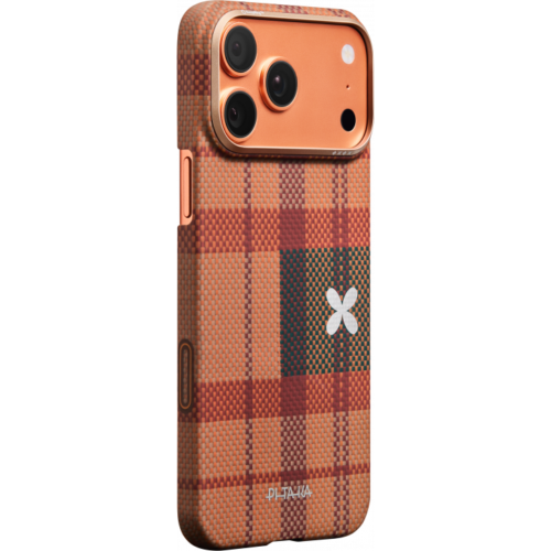 Ультра тонкий чехол PITAKA (Flora in Grid) для iPhone 17 Pro Max, (Cloud Dusk) Оранжевый