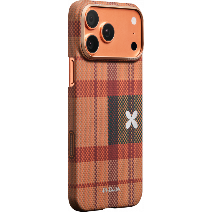 Ультра тонкий чехол PITAKA (Flora in Grid) для iPhone 17 Pro, (Cloud Dusk) Оранжевый
