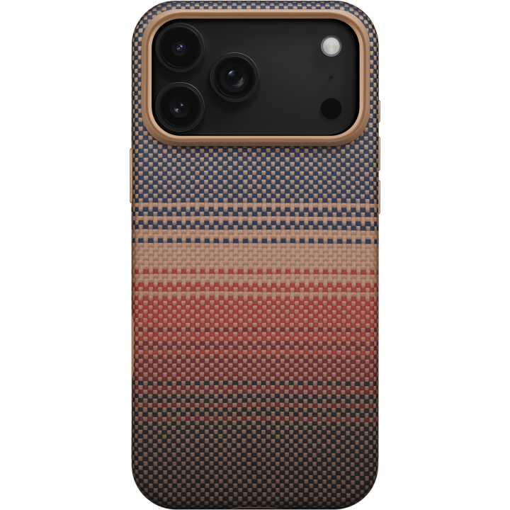 Премиум противоударный чехол PITAKA для iPhone 17 Pro, (Sunset) Коричневый — изображение 2
