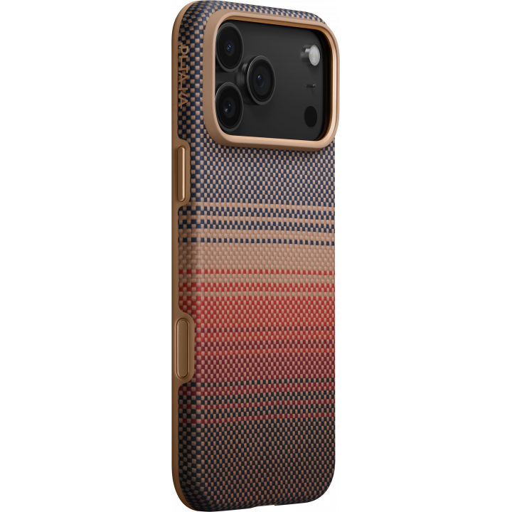 Премиум противоударный чехол PITAKA для iPhone 17 Pro Max, (Sunset) Коричневый