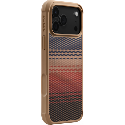 Противоударный чехол PITAKA с амортизирующими накладками для iPhone 17 Pro, (Sunset), Коричневый