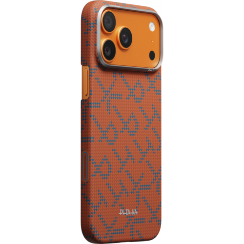 Ультра тонкий чехол PITAKA (Monogram) для iPhone 17 Pro Max, Оранжевый