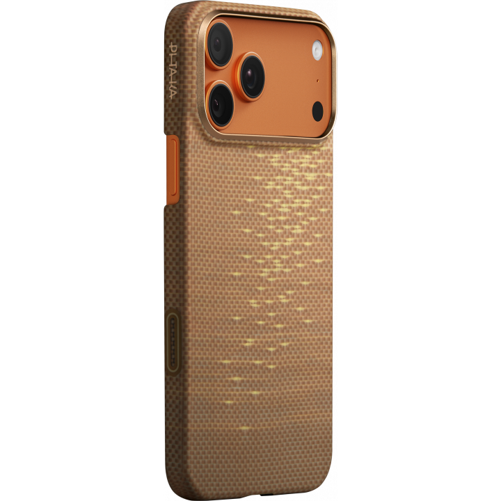Ультра тонкий чехол PITAKA (PitaTap™) для iPhone 17 Pro Max, (Golden Glint) Золотой