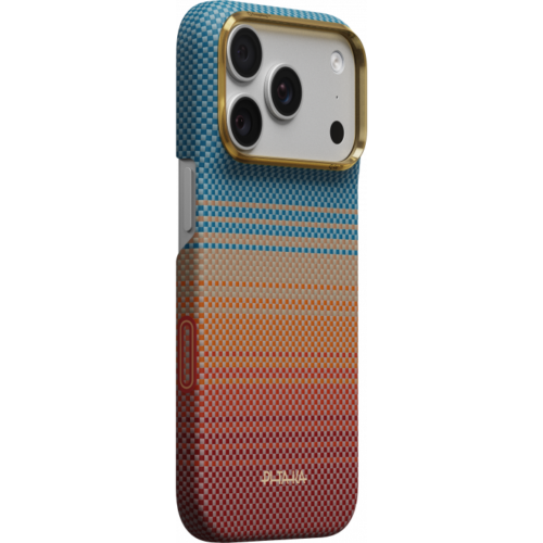 Ультра тонкий чехол PITAKA (California Dream-01) для iPhone 18 Pro Max, (Sunset 2.0) Оранжево-синий