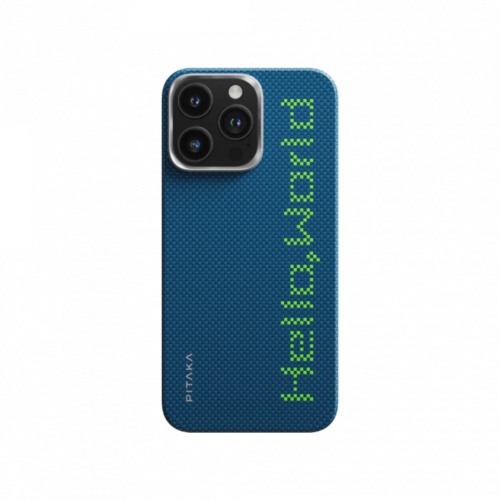 Ультра тонкий чехол Pitaka для iPhone 15 Pro, Привет, Мир