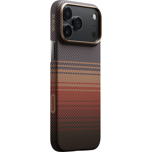 Ультра тонкий чехол PITAKA (PitaTap™) для iPhone 17 Pro, (Sunset) Коричневый